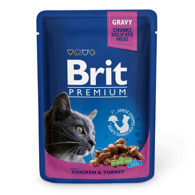 Влажный корм для кошек Brit Premium Cat Chicken&Turkey pouch 100 г Курица и индейка
