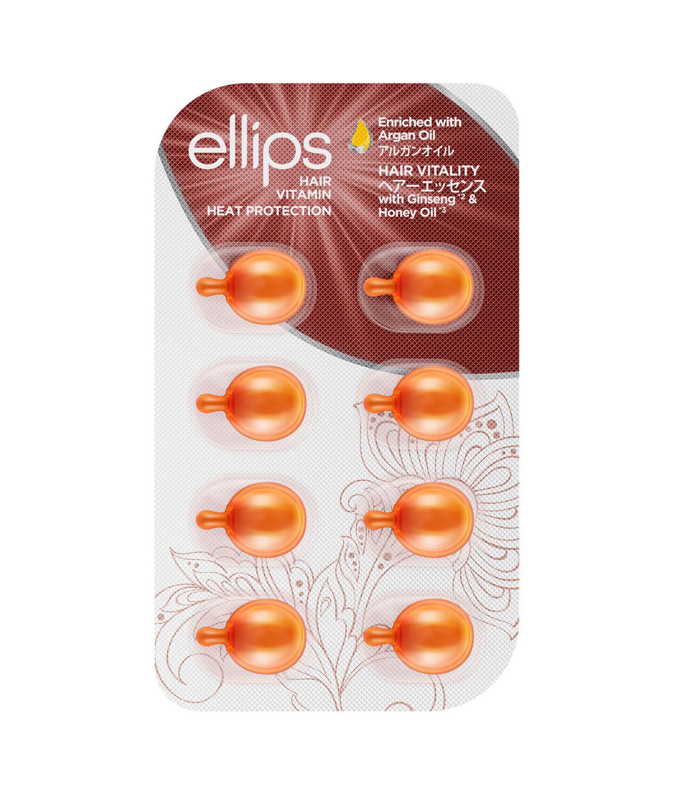 Витамины для волос Ellips Здоровье волос с Женьшенем и медом 8 капсул