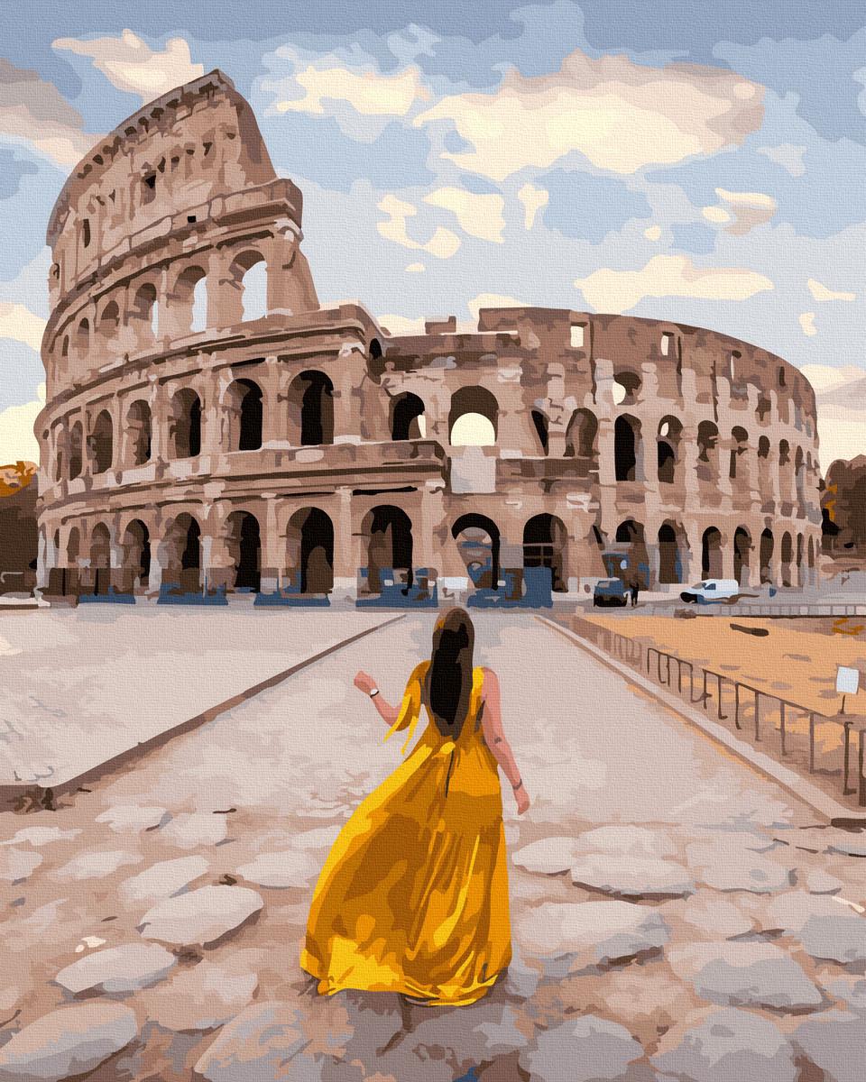 Картина по номерам Девушка возле Колизея 40х50 (GX44532)