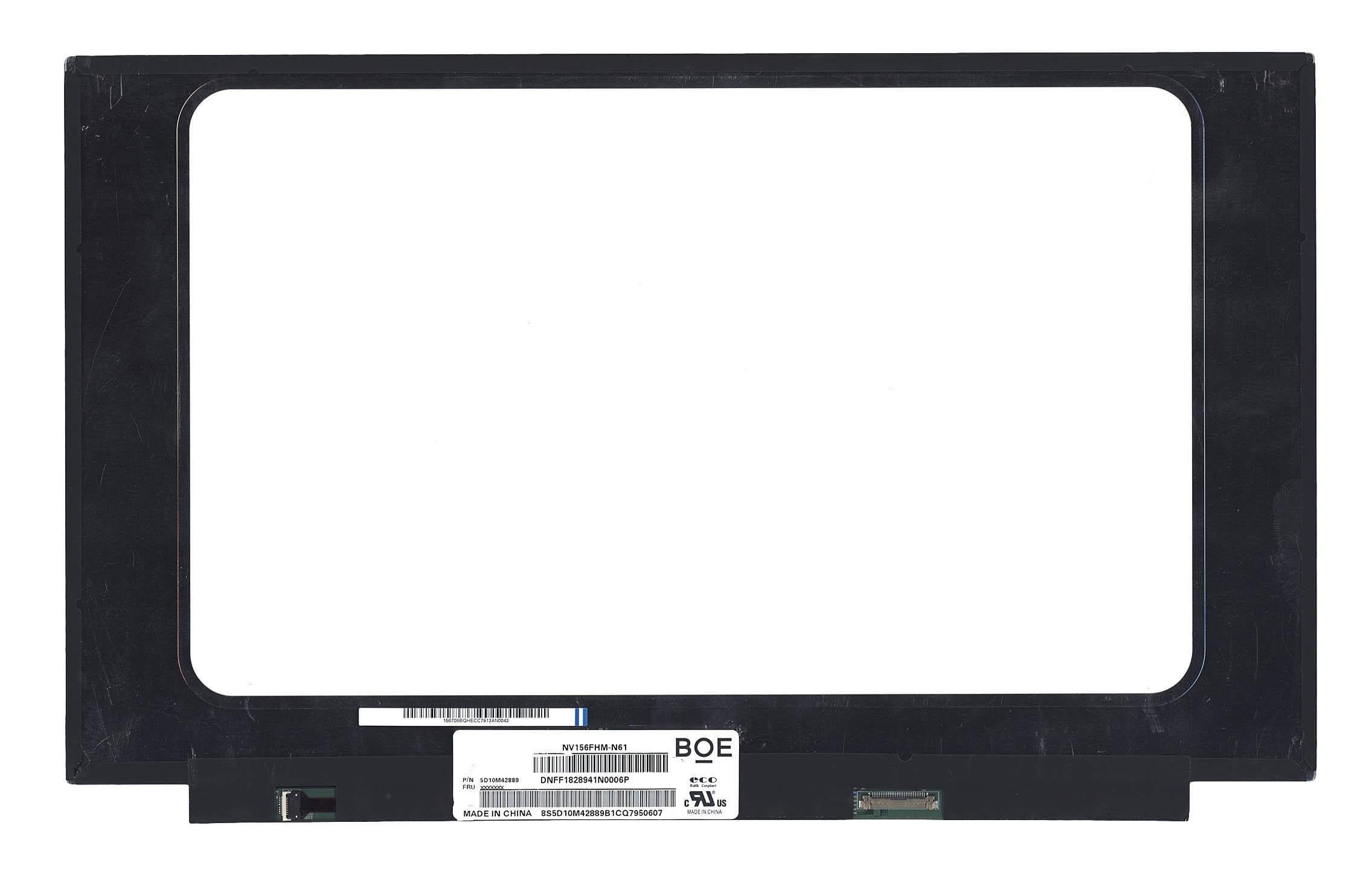 Матрица для ноутбука 15,6" Slim 30 pin eDP справа 1920x1080 LED без креплений матовая BOE-Hydis NV156FHM-N61