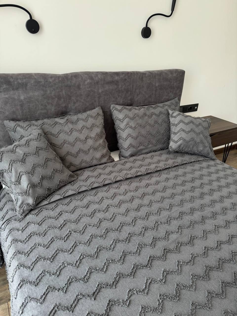 Покрывало Хельга 140x250 см Графитовый (20774-10-140x250cm) - фото 3 Покрывало Хельга 140x250 см Графитовый (20774-10-140x250cm) - фото 3