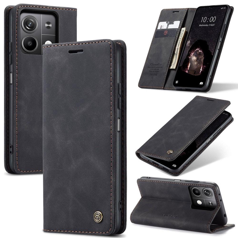 Чехол книжка с магнитом Xiaomi Redmi Note 13 5G CaseMe Black (35386-2B)