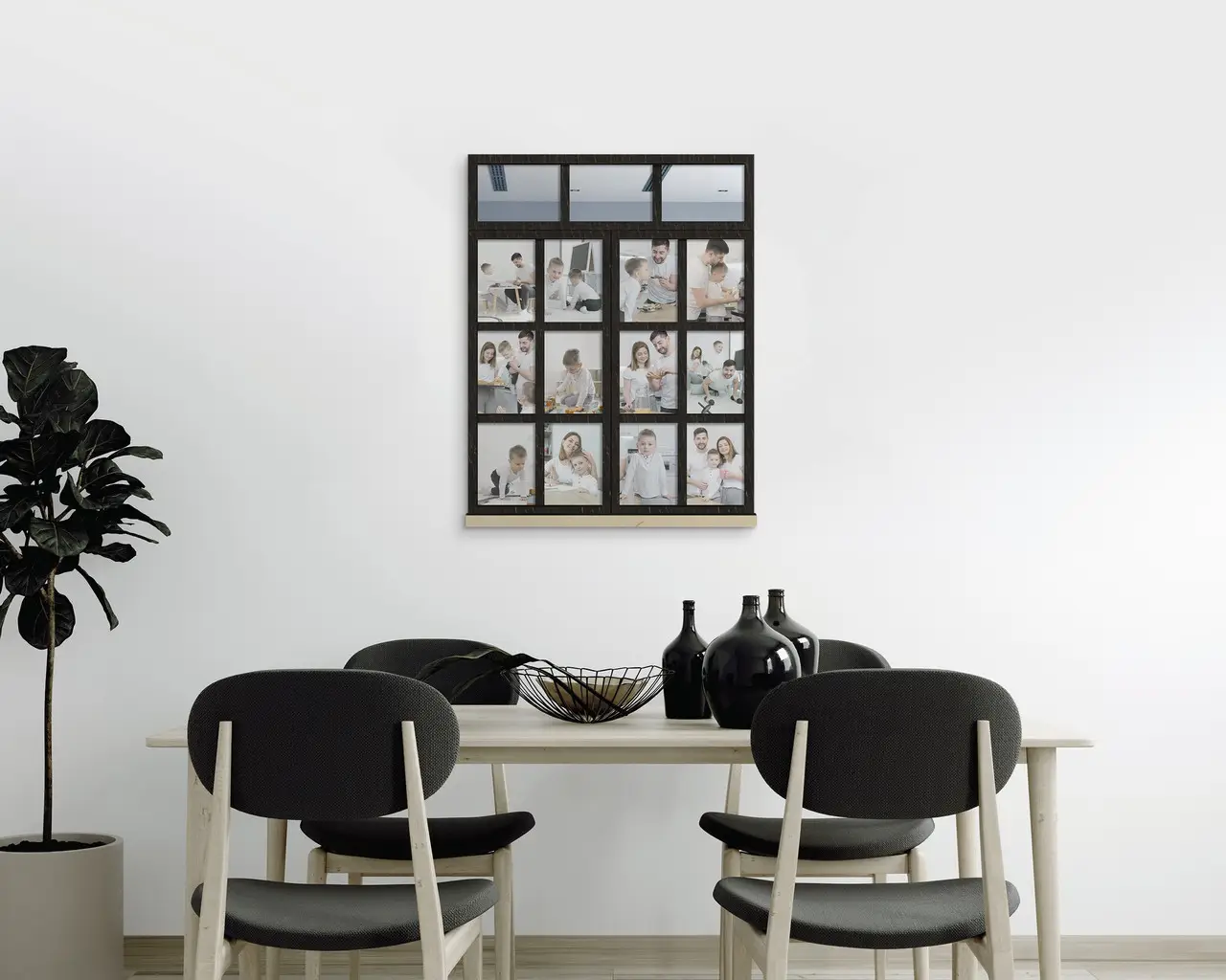 Фото-колаж у вигляді вікна на 3 горизонтальних та 12 вертикальних фото Чорний (window_collage-2) - фото 3 Фото-колаж у вигляді вікна на 3 горизонтальних та 12 вертикальних фото Чорний (window_collage-2) - фото 3