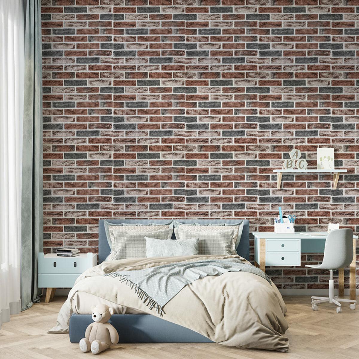 Панель самоклеящаяся 3D под кирпич клинкер 414 700x700x4 мм Оранжевый (SW-00000769) - фото 5 Панель самоклеящаяся 3D под кирпич клинкер 414 700x700x4 мм Оранжевый (SW-00000769) - фото 5