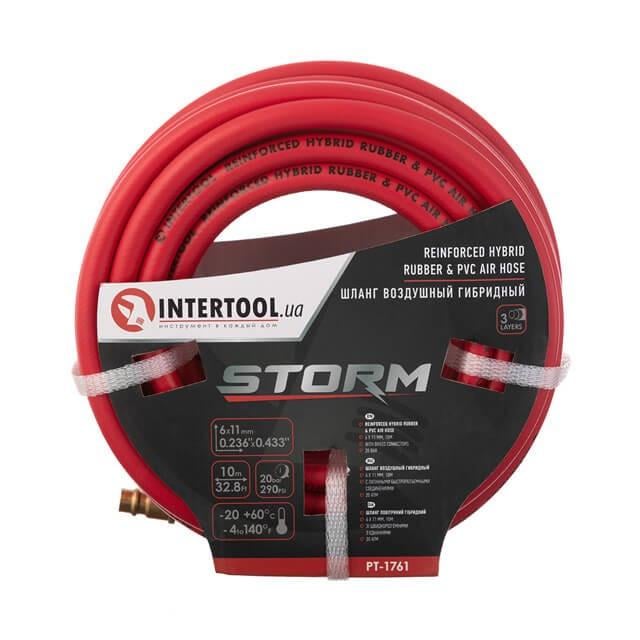 Шланг гібридний Intertool STORM професійний з латунними швидкороз'ємними з'єднаннями 20 атм 6 11 мм 10 м (PT-1761) - фото 1