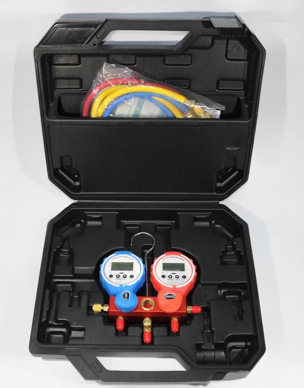 Колектор манометричний електронний KQF-338A 2-х вентильний із шлангами для фреонів R12/R22/R134а 3x90 см Колектор манометричний електронний KQF-338A 2-х вентильний із шлангами для фреонів R12/R22/R134а 3x90 см