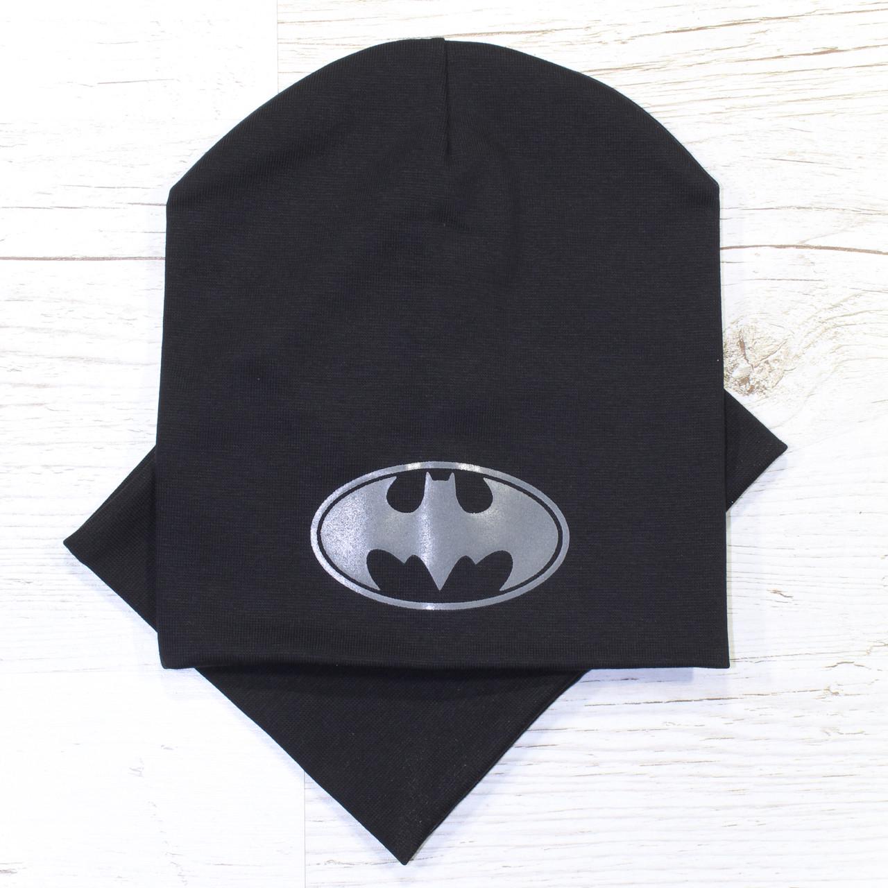 Детская шапка с хомутом Kahta "Batman" р. 48-52 Черный (OC-183)