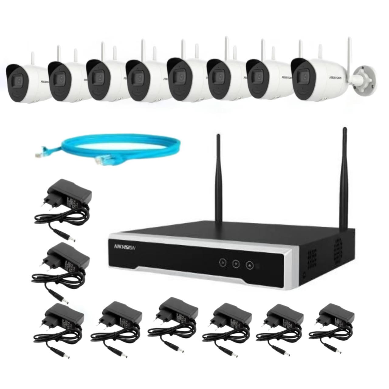 Набір відеонагляду на 8 бездротових камер Hikvision 4Mp-Wi-Fi-DS-2CV2041G2-IDW зі звуком (23321910)