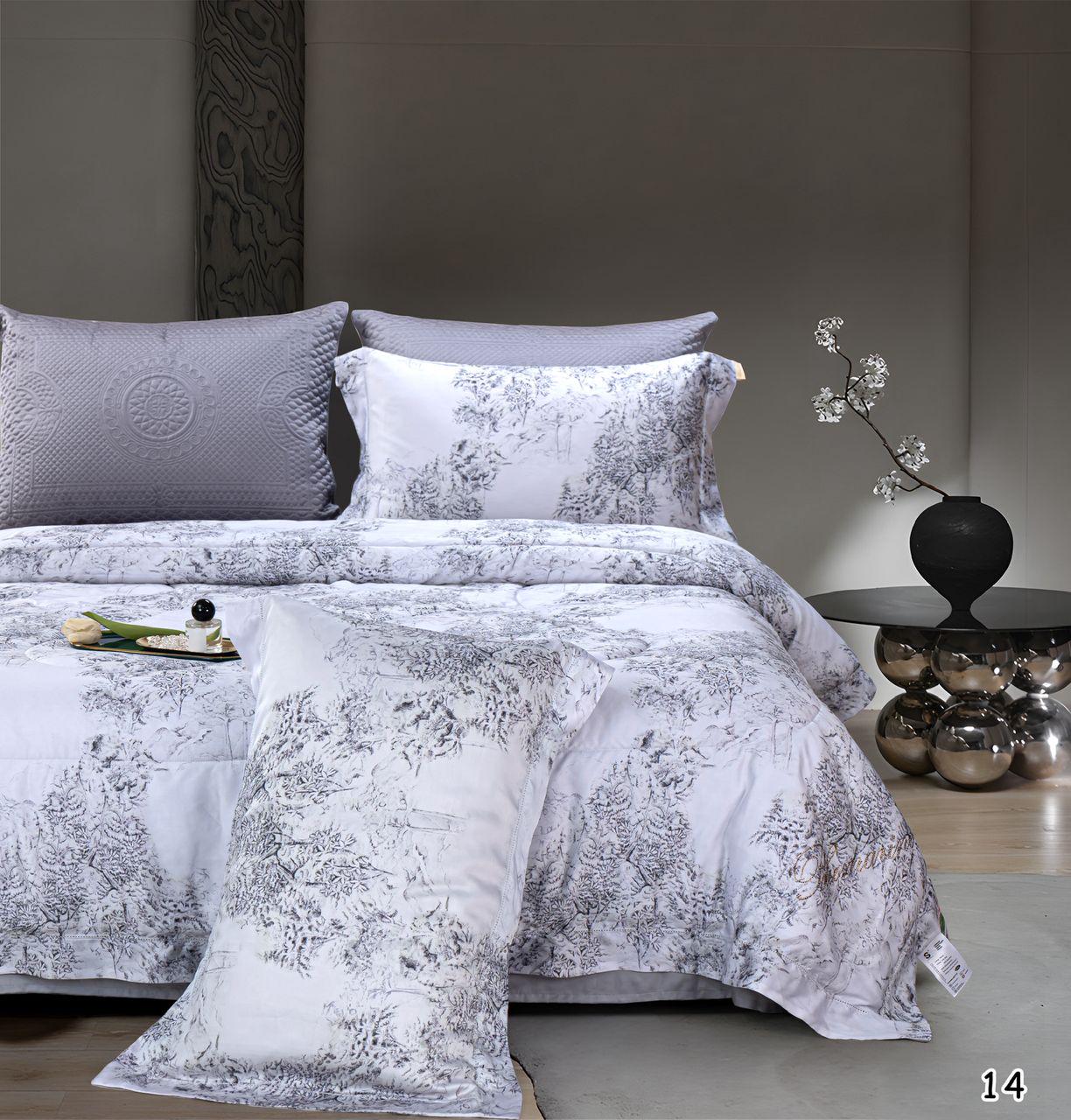 Комплект постельного белья с одеялом тенсел евро (70124)