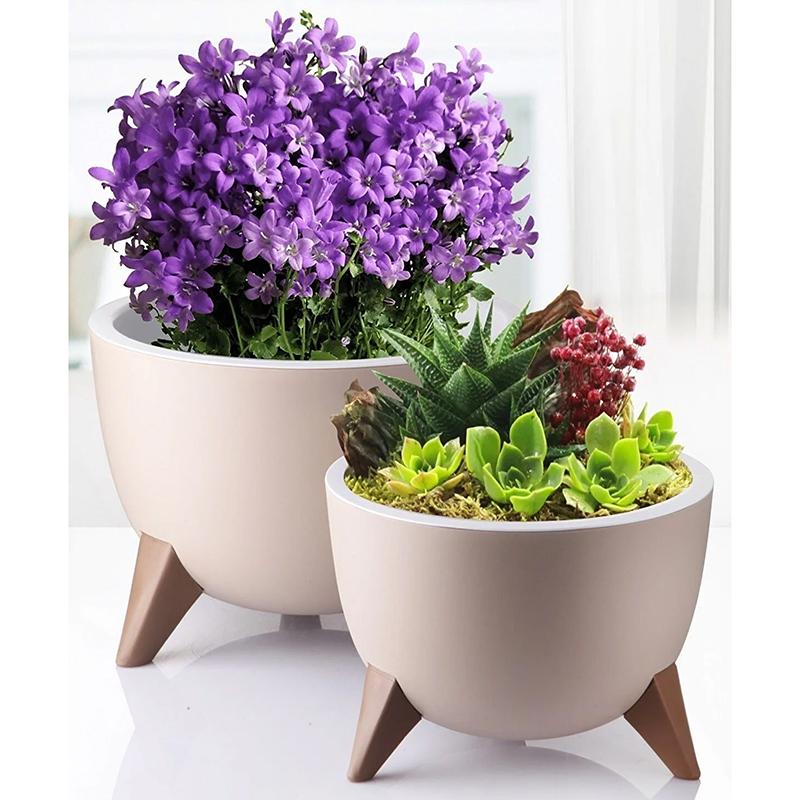 Горшок для цветов Serinova Ufo 10 л 2 шт. Бежевый - фото 4 Горшок для цветов Serinova Ufo 10 л 2 шт. Бежевый - фото 4