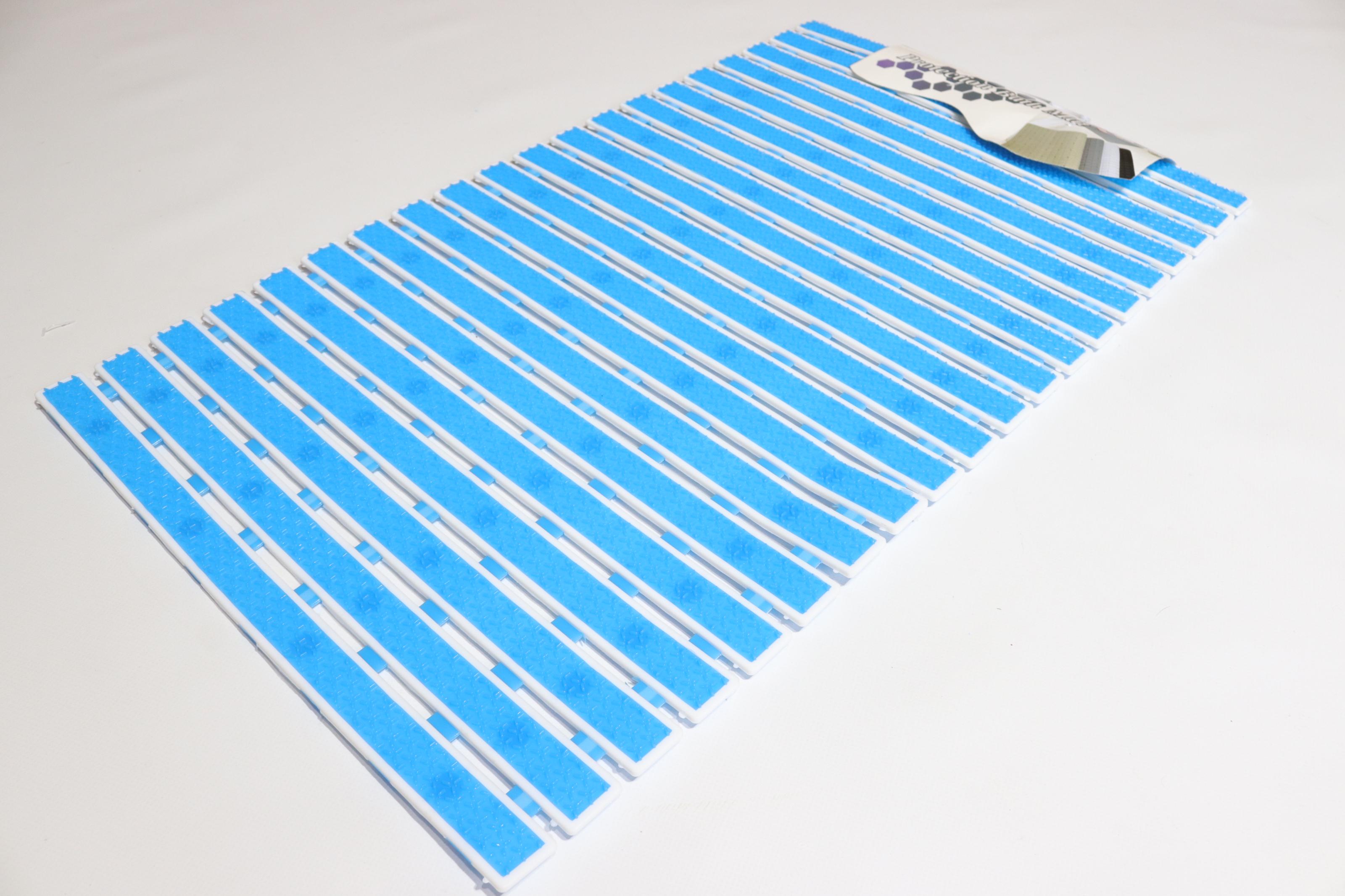 Протиковзкий килимок в душову кабіну на присосках 68x40 см (1706/blue)