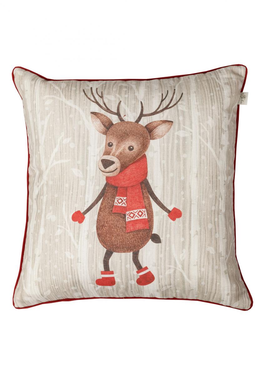 Наволочка декоративна Олень в шарфу 45х45 см (031696)