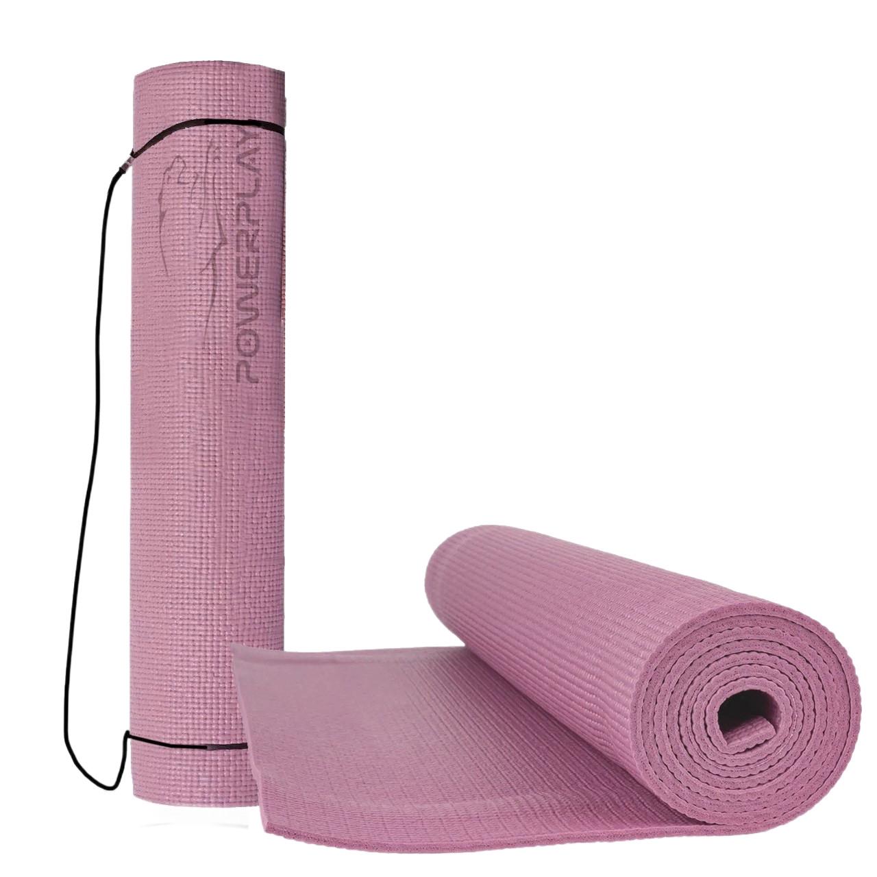 Коврик для йоги и фитнеса PowerPlay 4010 PVC Yoga Mat Розовый (20176188) - фото 2