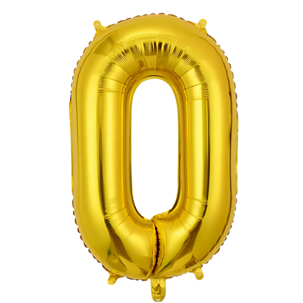 Повітряна куля у вигляді цифри 0 фольгована святкова для дня народження/ювілеїв/річниць 40" Золотий