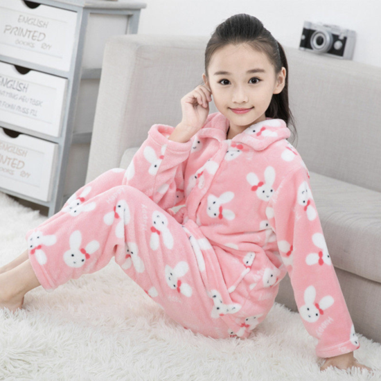 Пижама детская CATT Кролик теплая 110 см Розовый