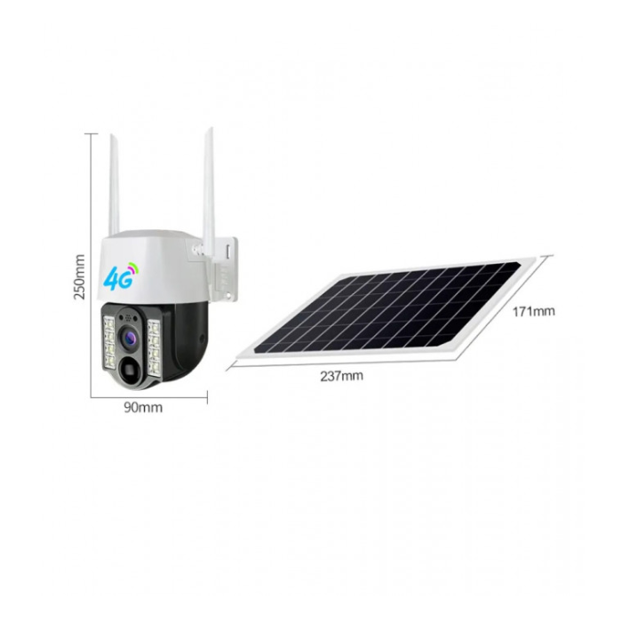 ᐉ Камера відеоспостереження вулична V380 PRO з сонячною панеллю 4G IP66 ...