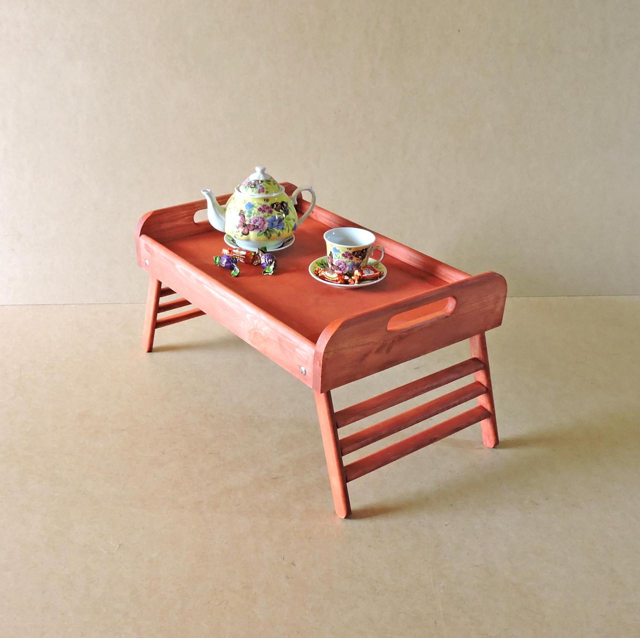 Столик-піднос для сніданку з дерева Вермонт Корал (СТП-000714) - фото 3 Столик-піднос для сніданку з дерева Вермонт Корал (СТП-000714) - фото 3