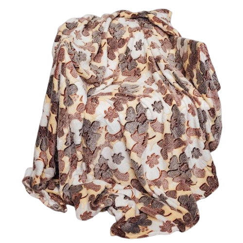 Плед из микрофибры двуспальный 180х200 см Коричневый (П4К-pol-zukerka-004)