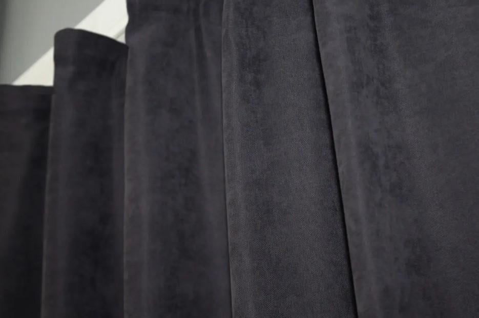 Комплект штор на кухню SPARTA мікровелюр 1,3х1,7 м 2 шт. Сірий (842ш) - фото 4