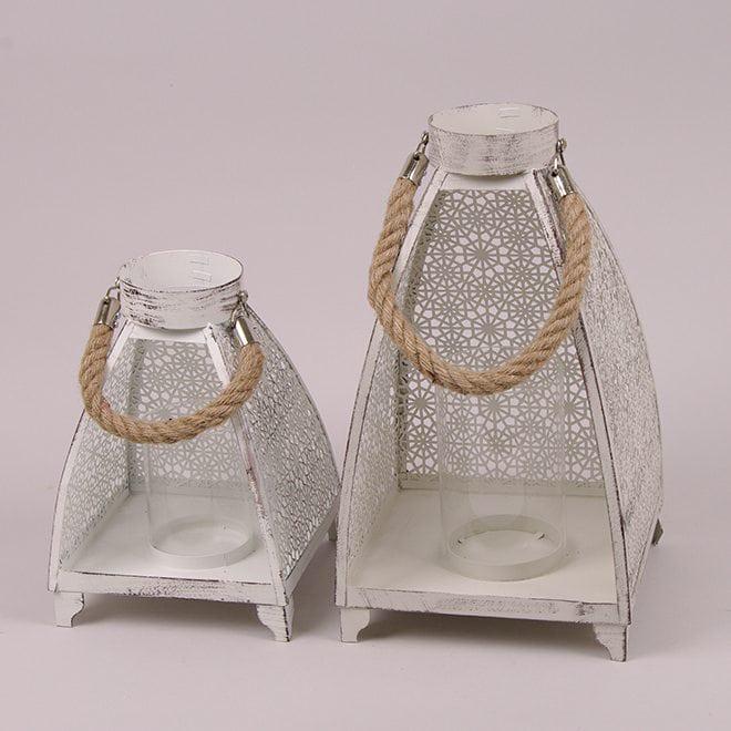 Комплект подсвечников-фонарей Flora 2 шт. Белый (9068)