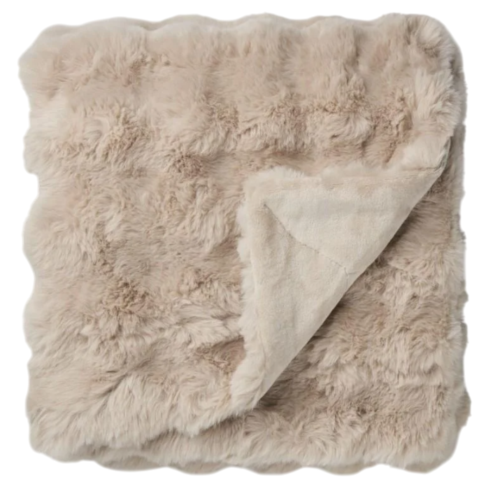 Плед из искусственного меха 130x170 см Бежевый (a5b5d4e7)