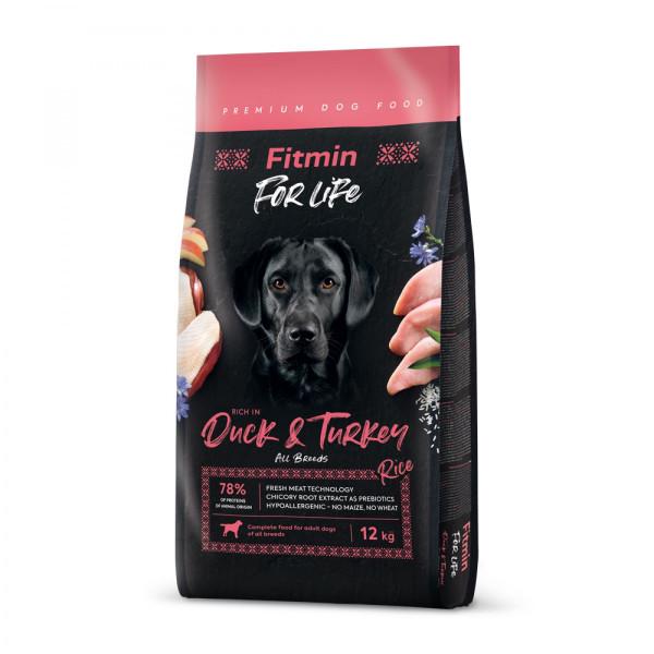 Корм гіпоалергенний комплексний для дорослих собак Fitmin dog For Life Duck & Turkey 12 кг (A-008818)