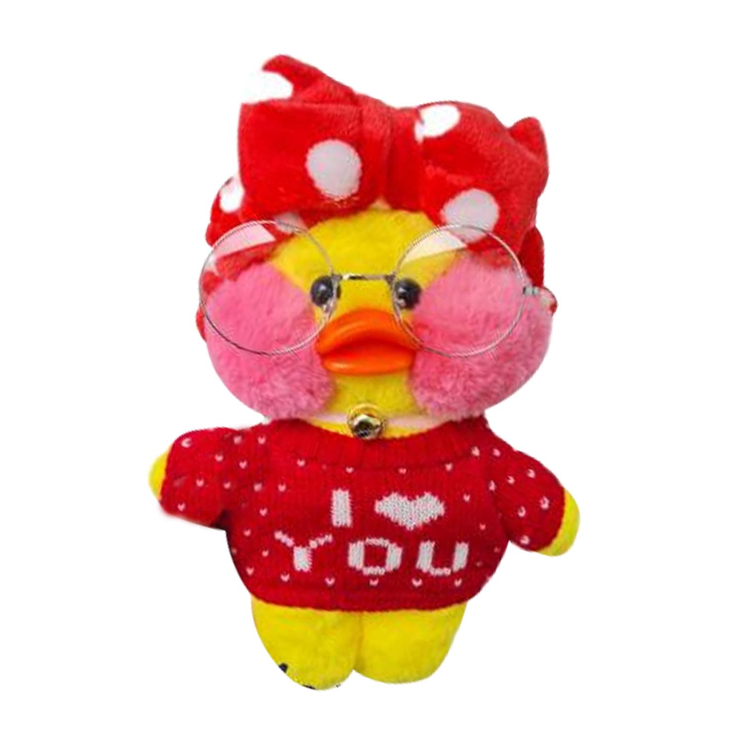 Уточка Cute Toy LaLa fanfan №1 в одежде 'I Love You' 30 см Желтый