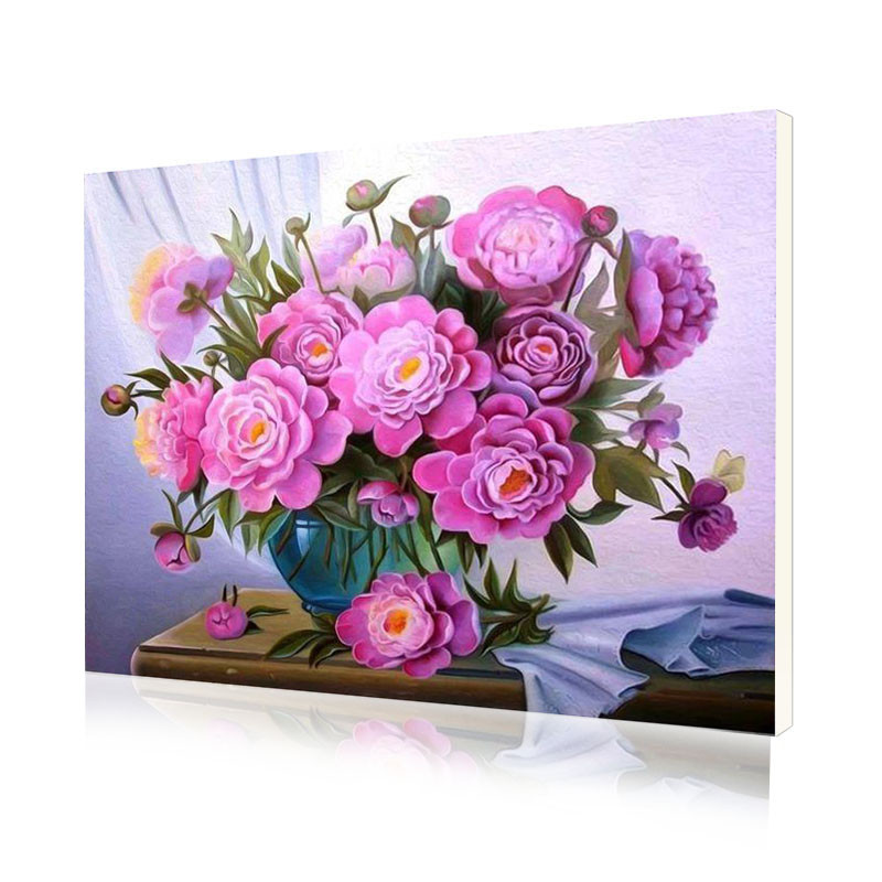 Картина по номерам Lesko PH-9404 Пионы в вазе