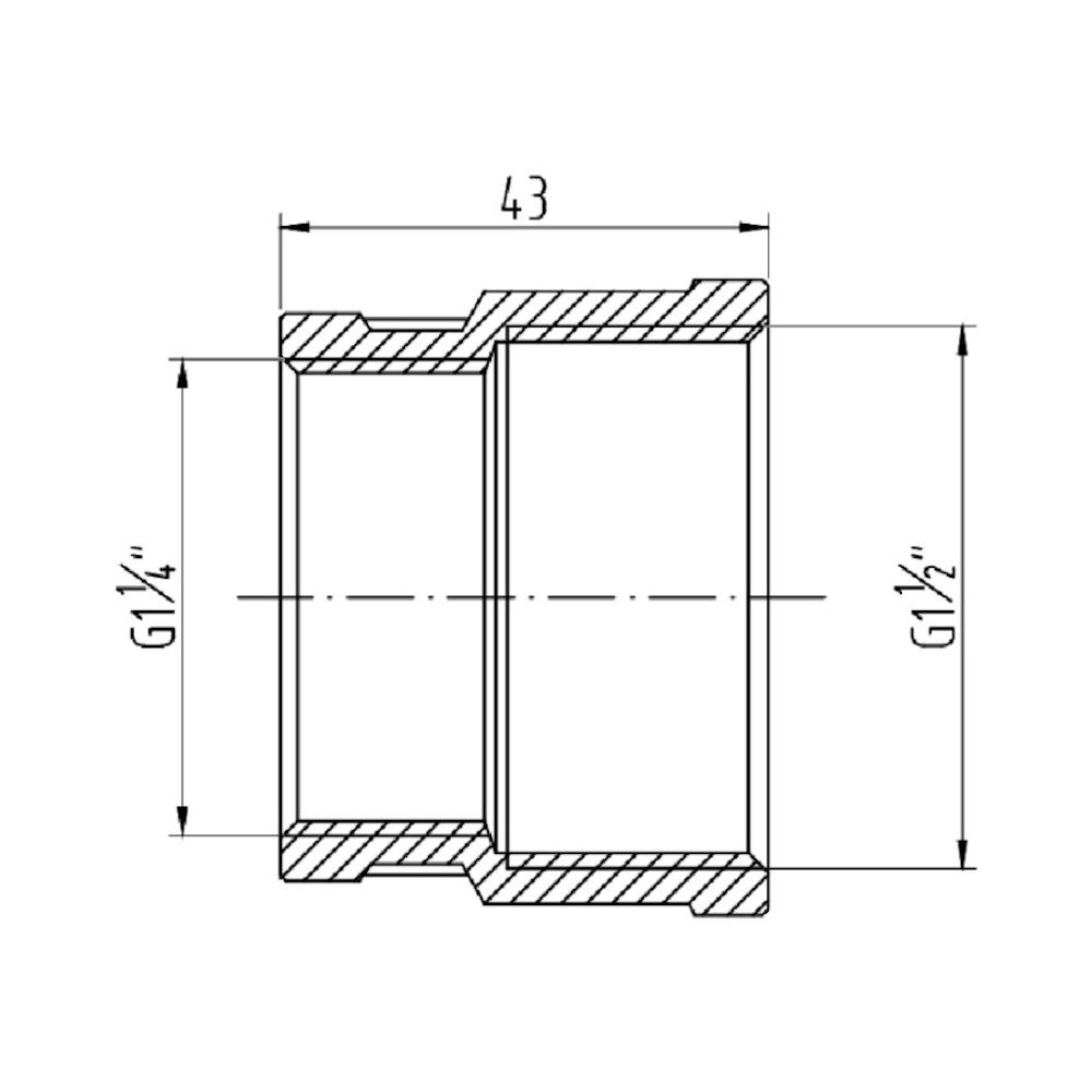 Муфта редукционная никелированная SD Forte SF3574032 1 1/2"В х1 1/4"В (FRRS00002547) - фото 2