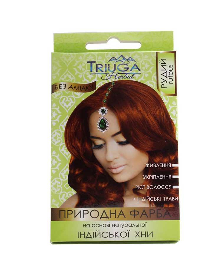 Фарба для волосся Triuga натуральна на основі хни 25 г Рудий