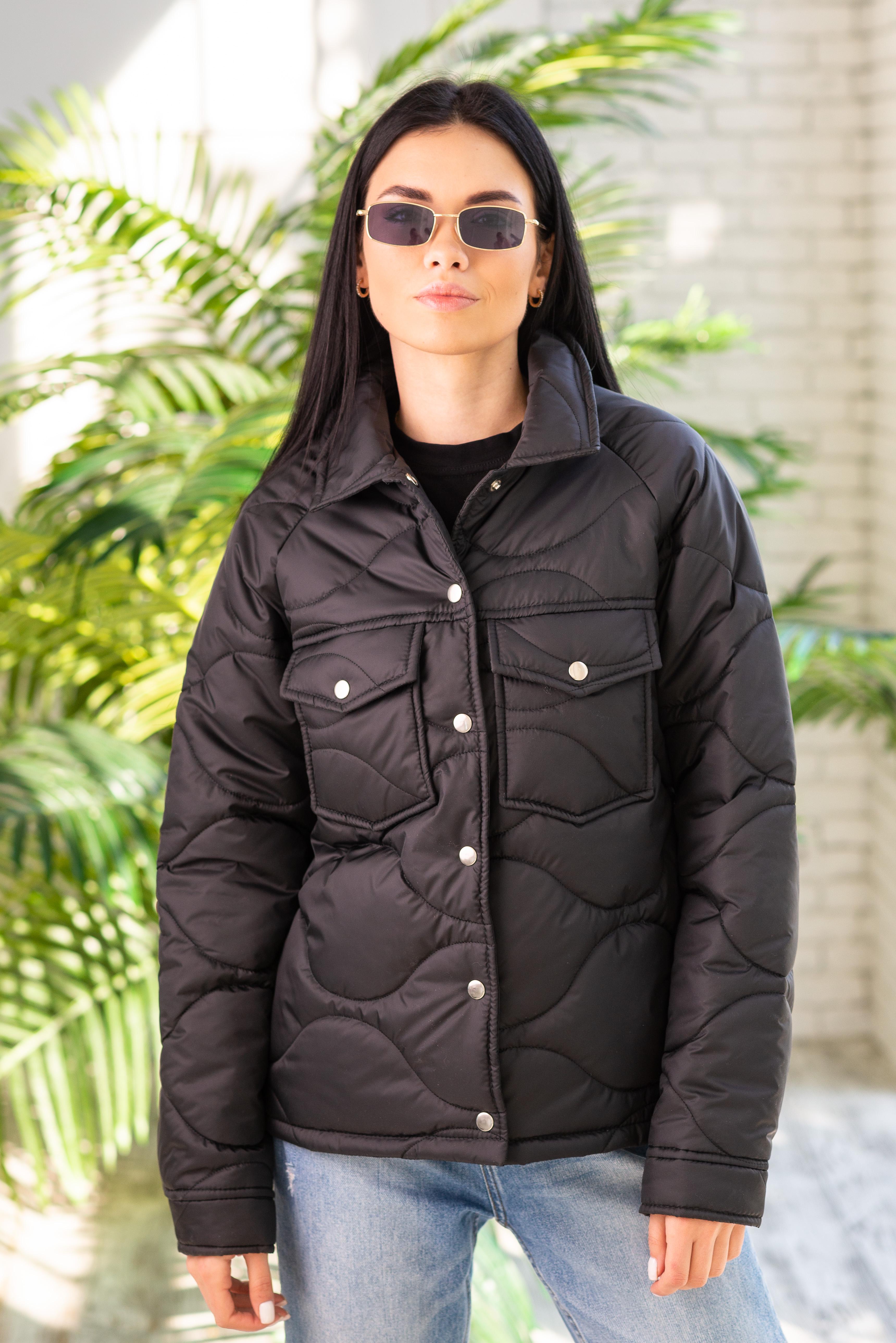 Куртка женская стеганная короткая р. 44 Черный (4454) Куртка женская стеганная короткая р. 44 Черный (4454)