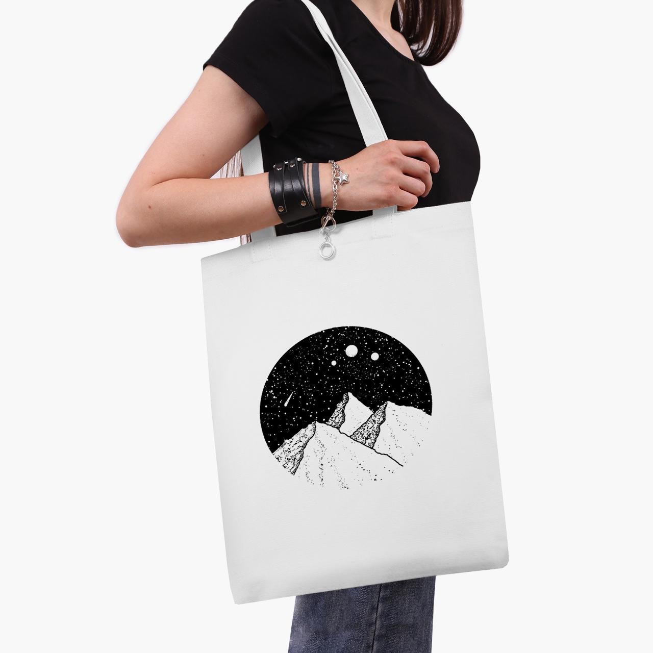 Еко сумка шоппер Starry mountains 41x35 см Білий (9227-2846-WT1)