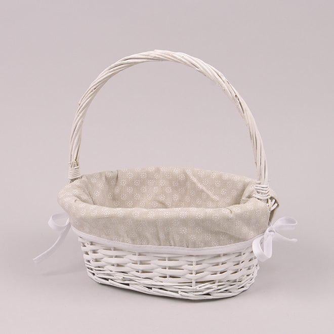 Корзина с тканью Flora 18х11х27 см Белый (39634)