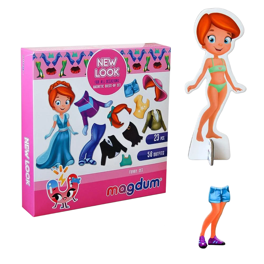 Гра-одягалка магнітна Magdum Лялька з одягом New look (ML4031-14 EN)
