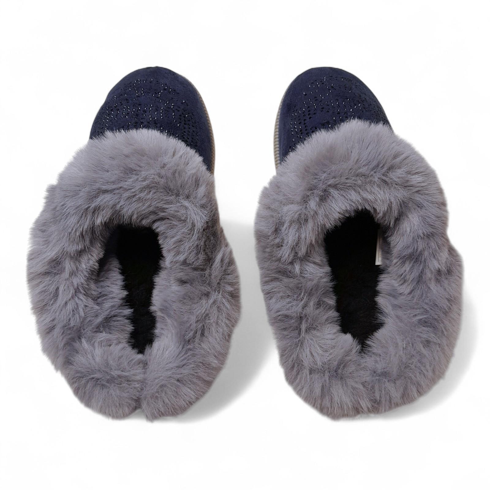 Домашние тапочки женские теплые Progress р. 38 24 см Синий (2786457717) - фото 7