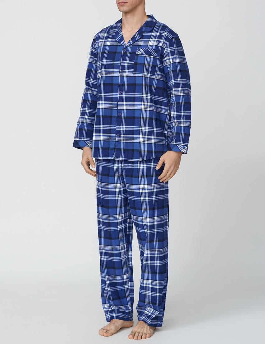 Пижама мужская Cyberjammies Riley 6757-6758 в клетку S Синий (5051877416581) - фото 2