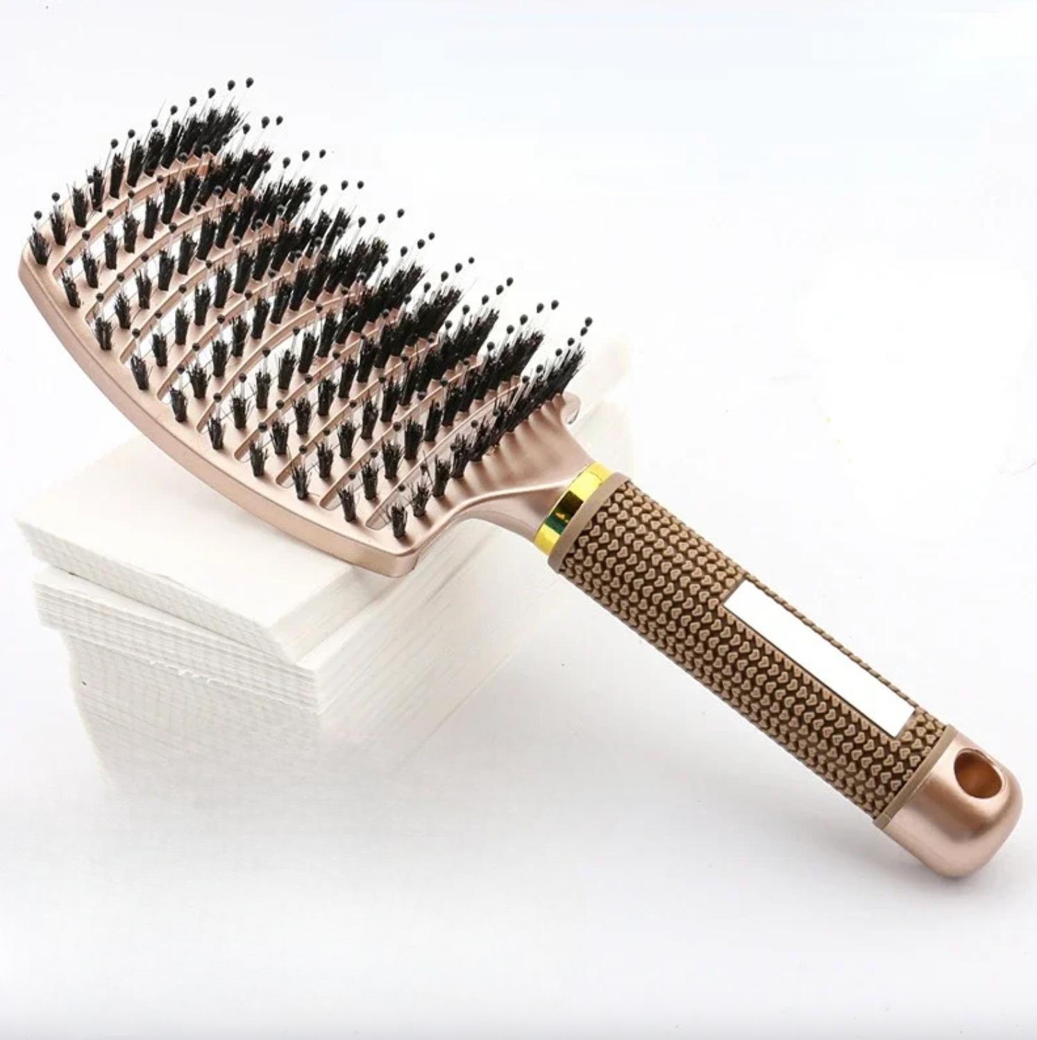 Расческа для укладки и распутывания волос с двойной щетиной Коричневый Расческа для укладки и распутывания волос с двойной щетиной Коричневый