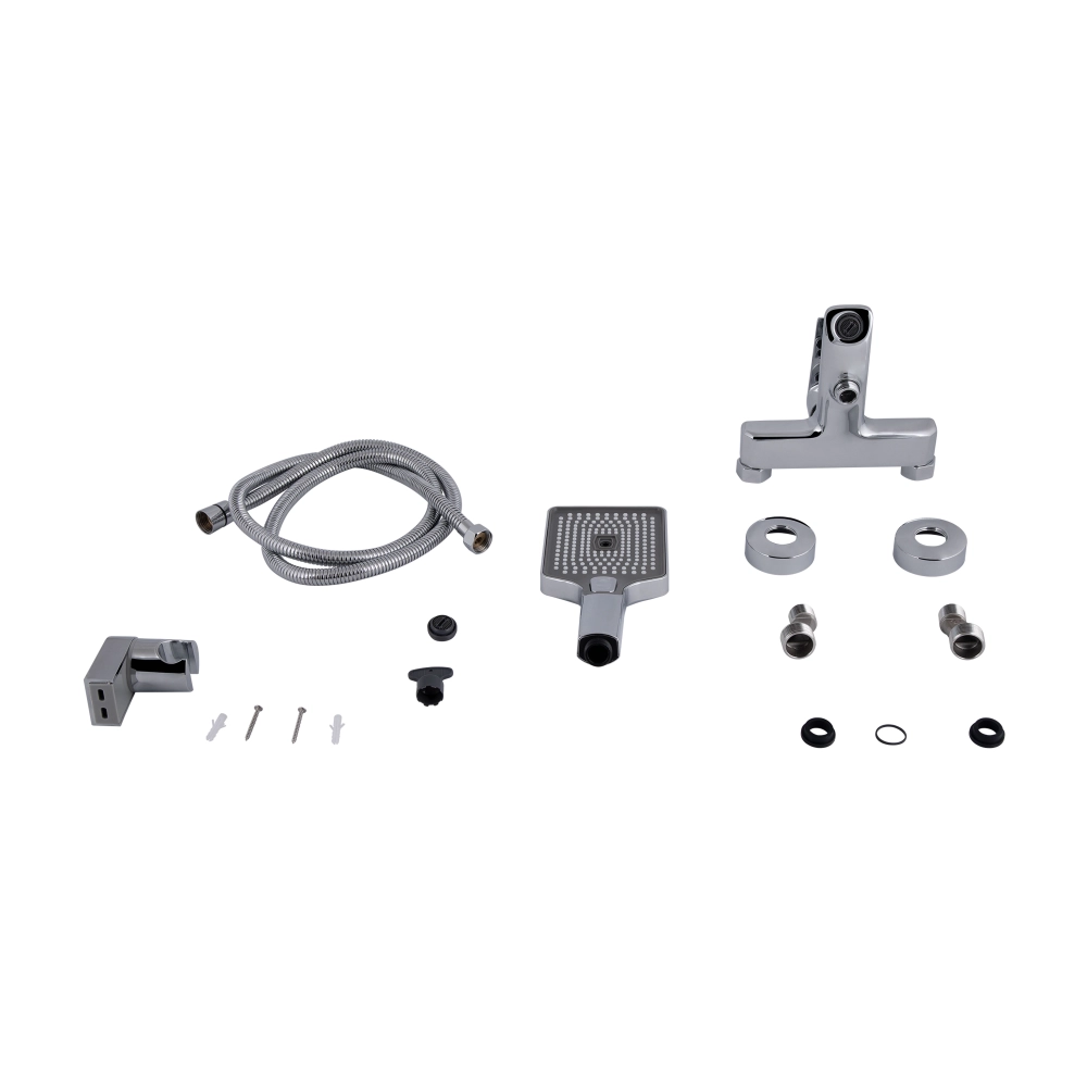 Смеситель для ванной Qtap Aries с душевым гарнитуром QTARI259CRM45559 Chrome