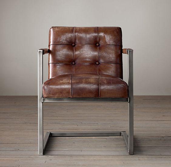 Крісло JecksonLoft Босс на металевому каркасі натуральна шкіра Коричневий (045) - фото 2