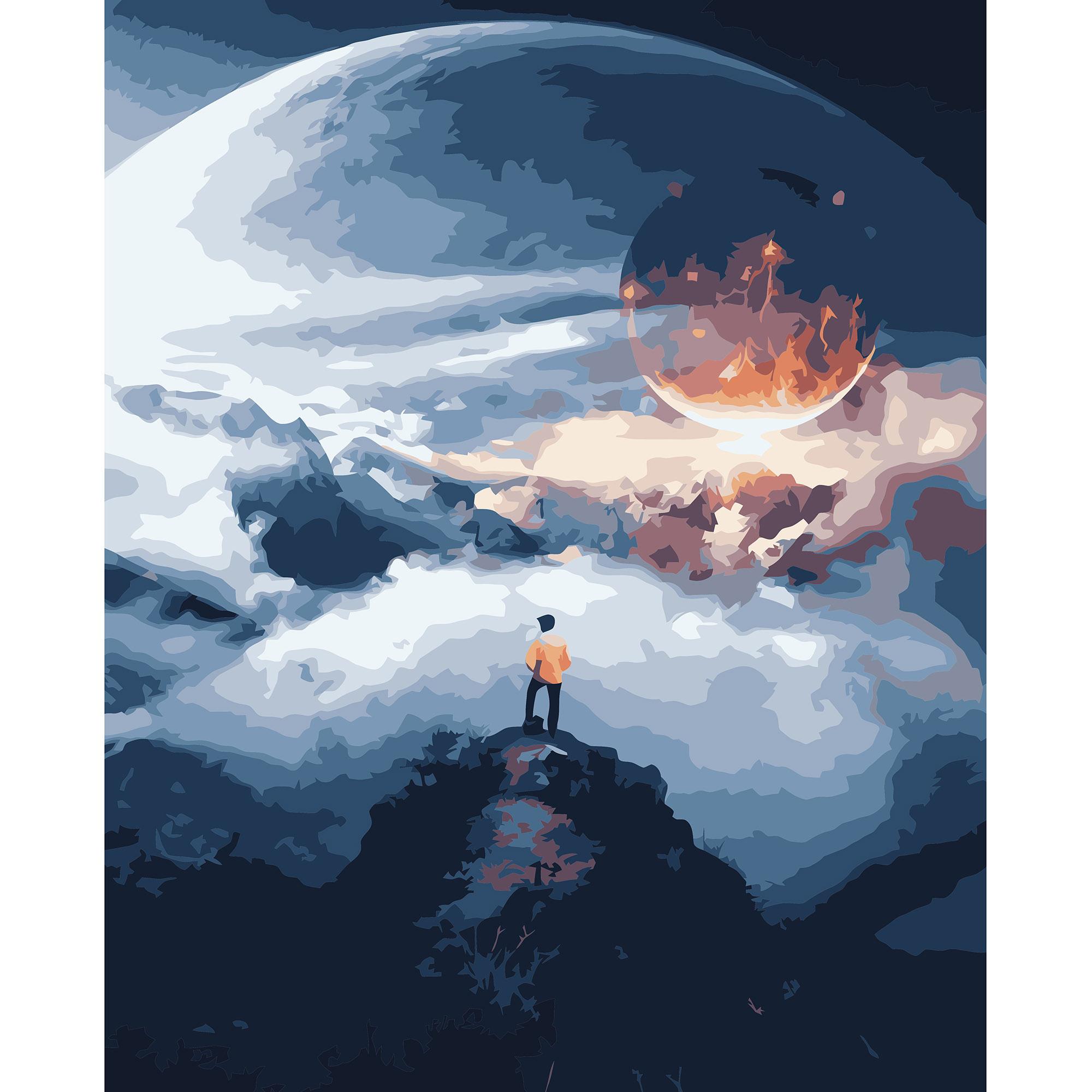 Картина по номерам Strateg Космический мальчик 40x50 см (VA-3197)