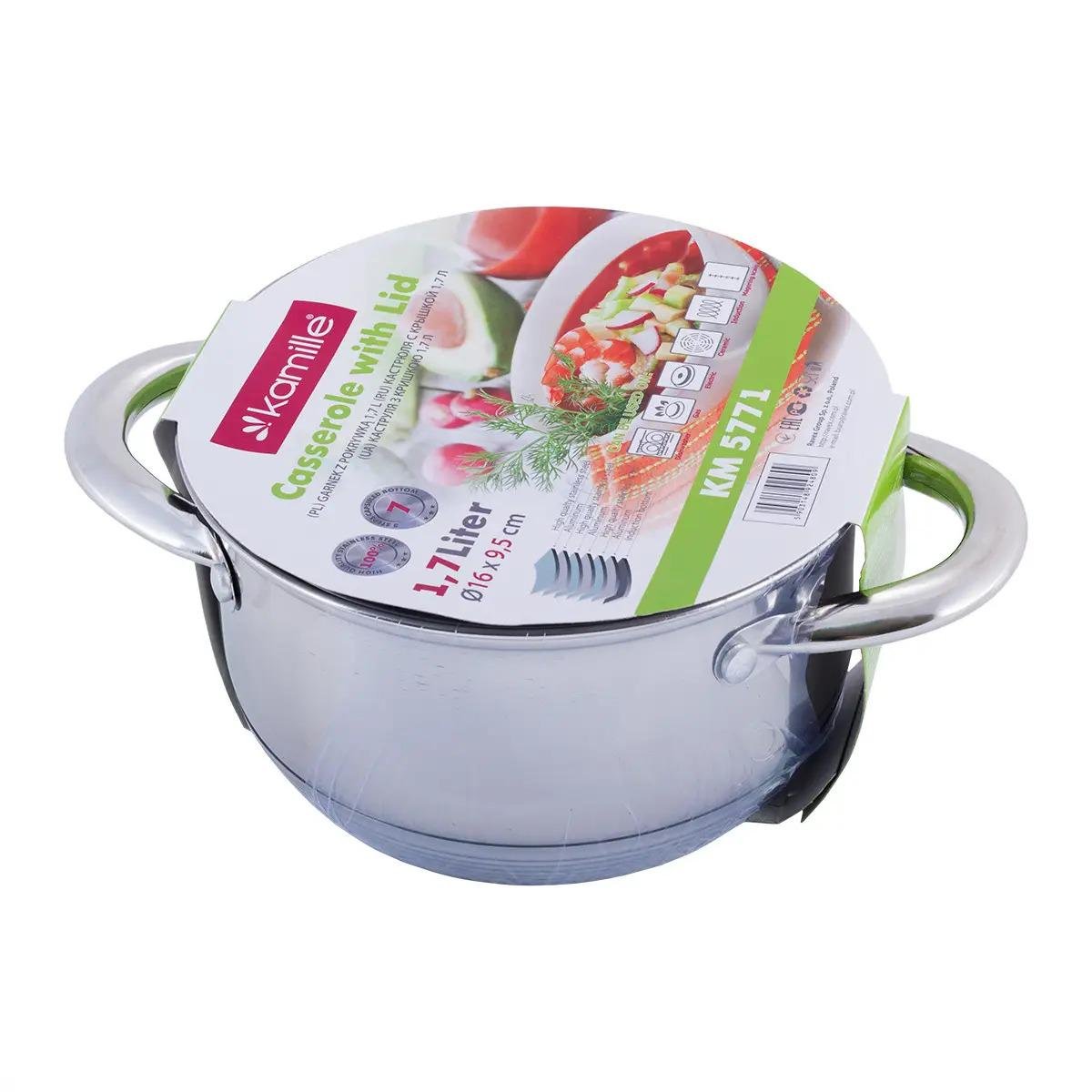 Кастрюля с крышкой Kamille из нержавеющей стали 1,7 л (KM-5771)