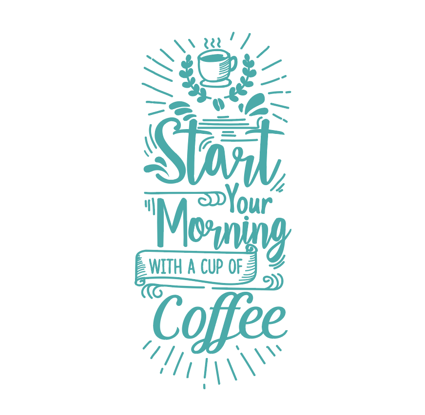 Наклейка интерьерная FroDecal "Start your morning coffee" 424х970 мм Бирюзовый (U10496_1_054)