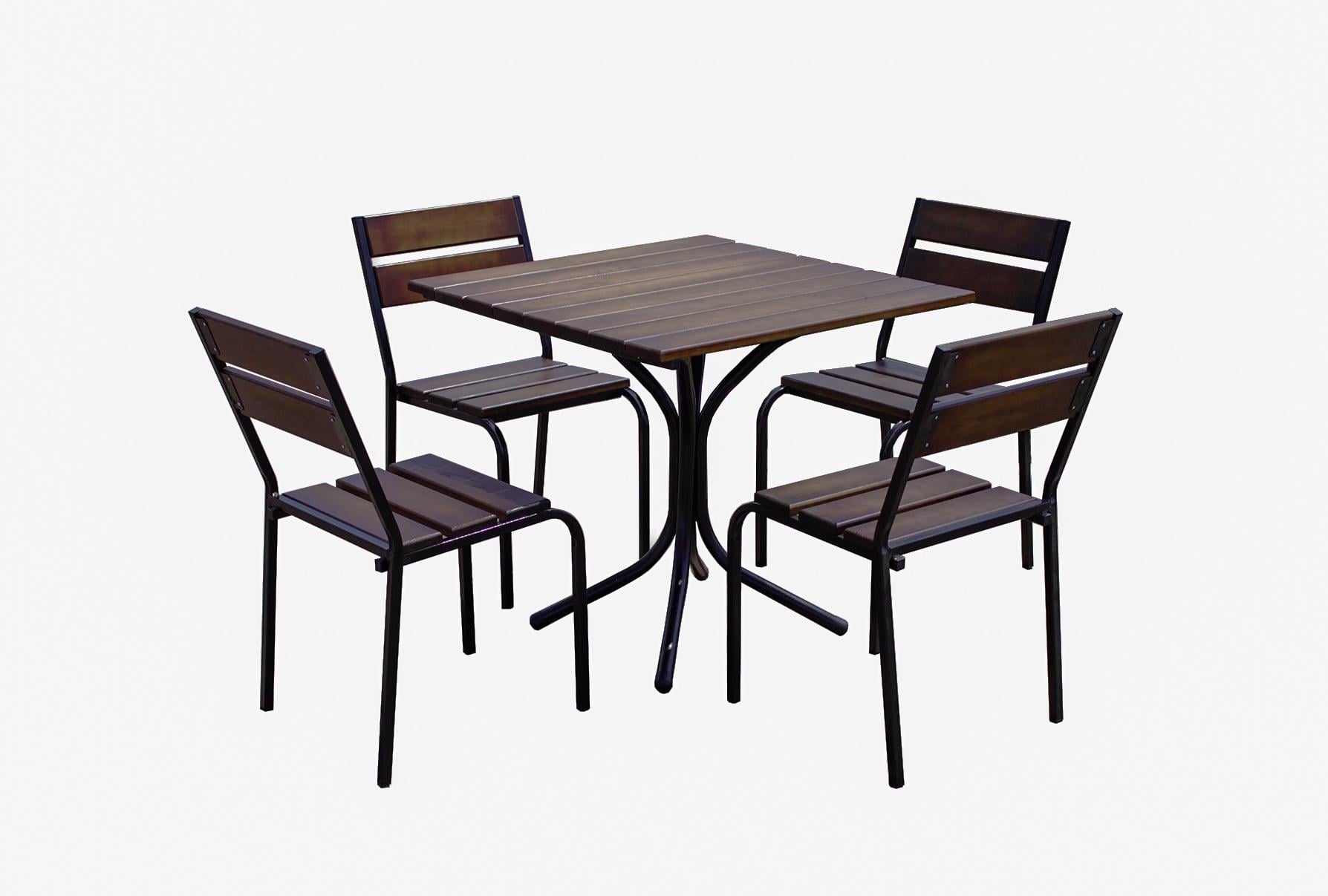 Комплект меблів Classic Стіл 800х800 мм/стілець 561х455х802 мм 4 шт. Темне дерево (31631773-317)