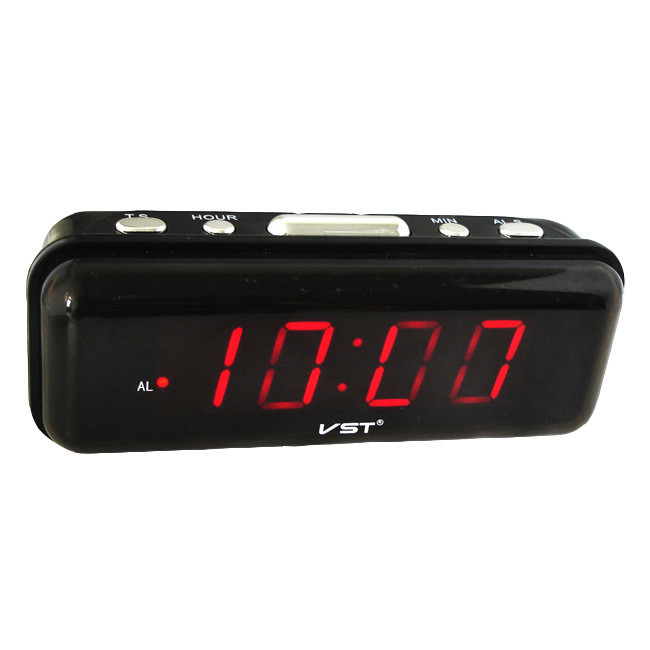 Часы будильник VST 738 с красной индикацией Черный (1001071-Black-2)