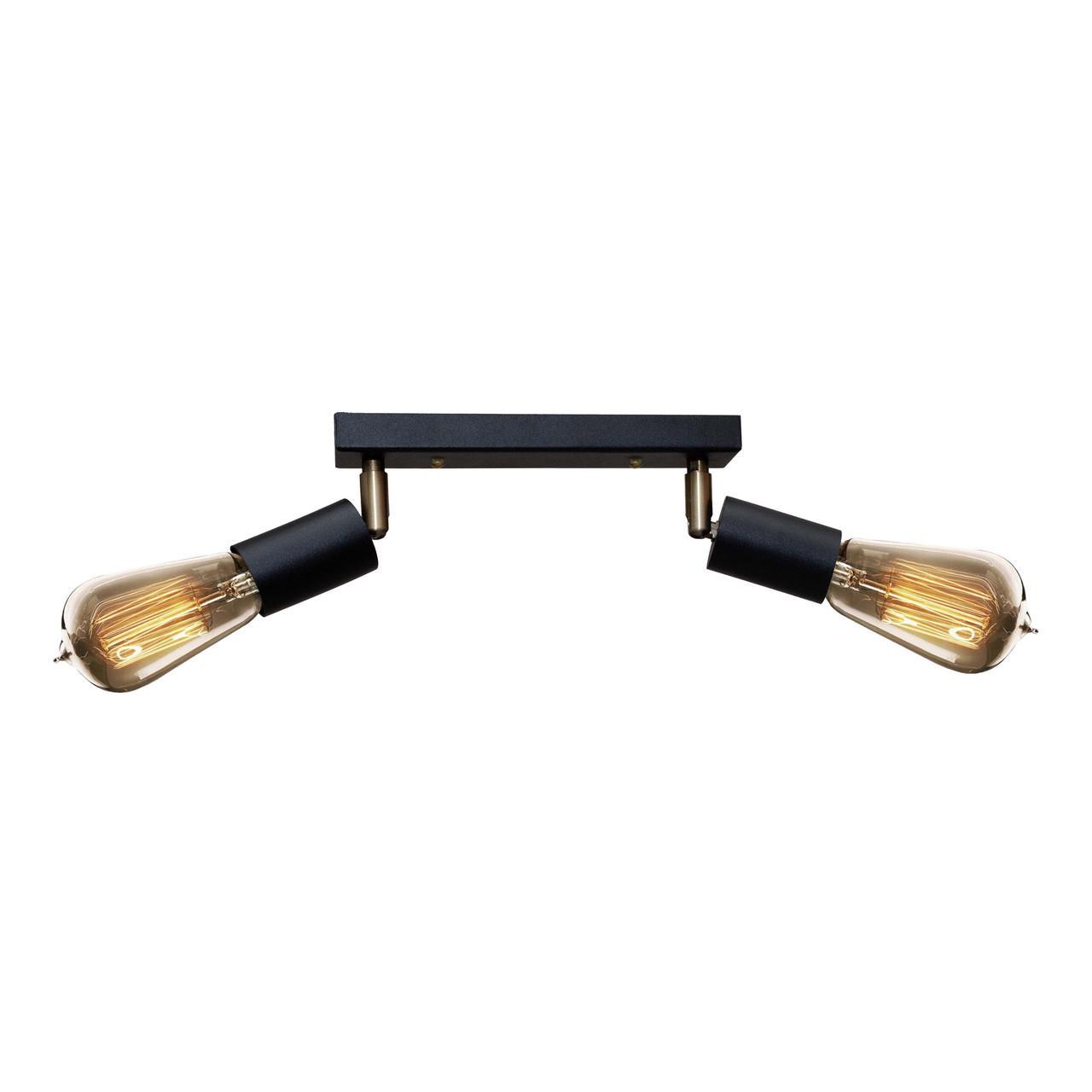 Светильник спот MSK ELECTRIC Asket с поворотным механизмом под две лампы Е27 Черный (NL 1222-2) - фото 2 Светильник спот MSK ELECTRIC Asket с поворотным механизмом под две лампы Е27 Черный (NL 1222-2) - фото 2