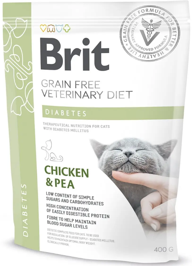 Беззерновой корм для кошек при сахарном диабете Brit GF Veterinary Diet Diabetes с курицей 400 г (1789925481)