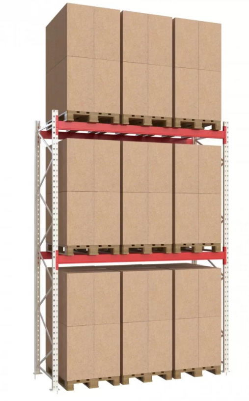 Стеллаж паллетный 3499x2700x1100 мм на 2 уровня основная секция (2-1-15)