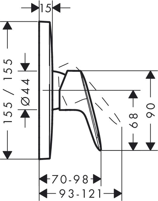 Наружная часть смесителя Hansgrohe LOGIS 71605000 Хром (112564) - фото 2