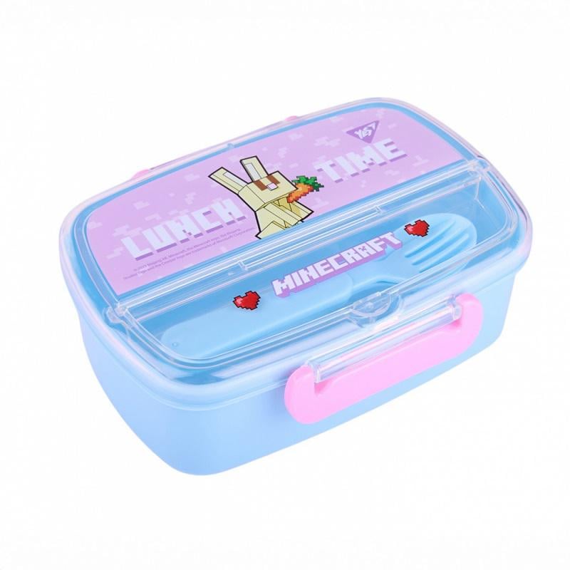 Ланч-бокс для їжі дитячий з приладдям Yes Minecraft.Spring 750 мл Блакитний (708370)