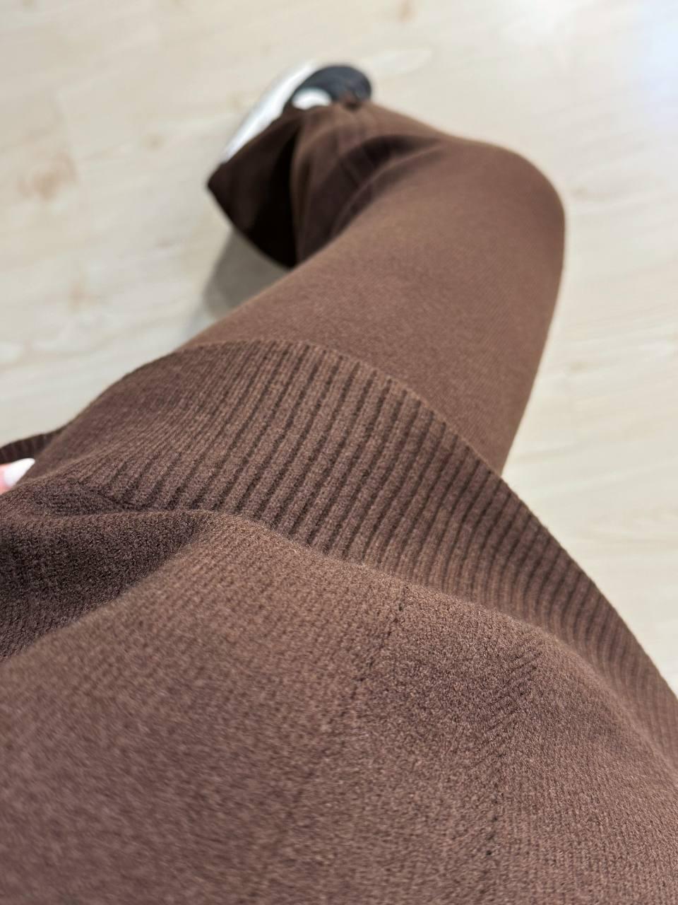 Костюм женский ACCORDDREAM 6841-8636 свитер с брюками палаццо вязаный OS Коричневый (5180) - фото 5 Костюм женский ACCORDDREAM 6841-8636 свитер с брюками палаццо вязаный OS Коричневый (5180) - фото 5